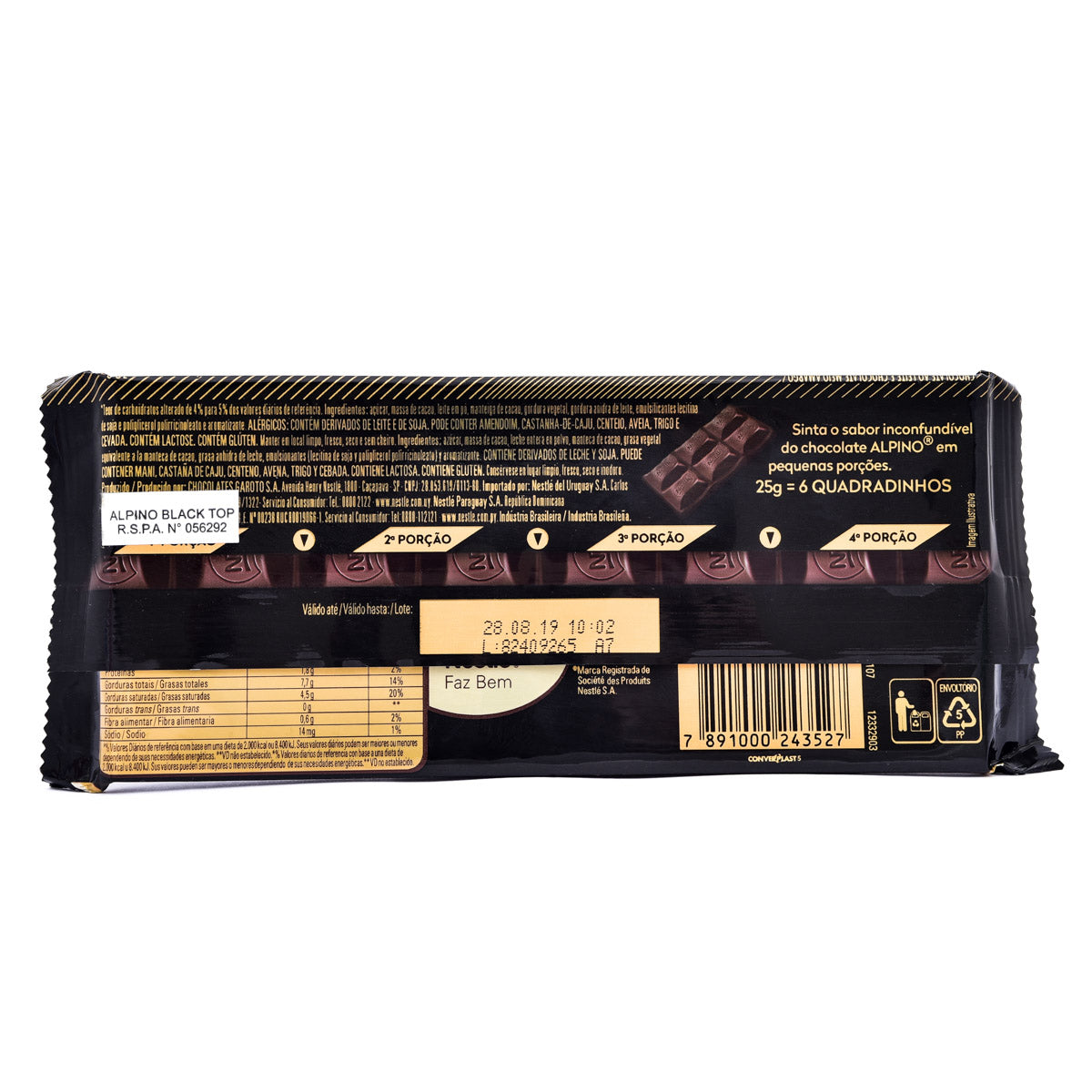 Chocolate Alpino Black Top 85gr (test)