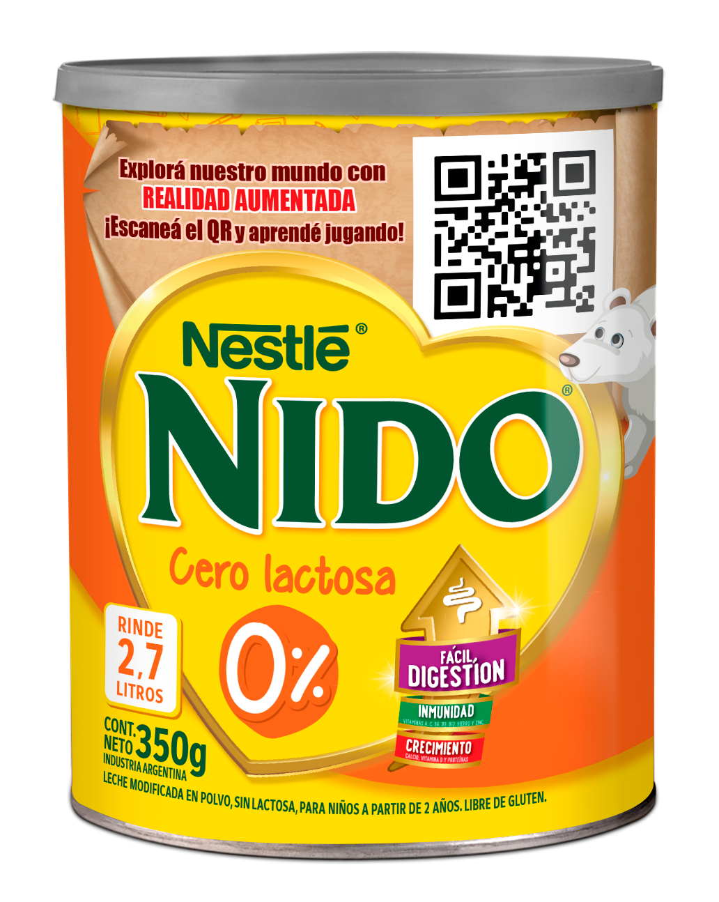 Nido 0% lactosa realidad aumentada 350g